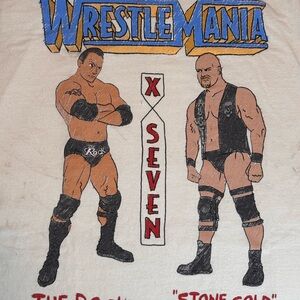 WWE WrestleMania XVII The rock vs stone cold tee-size L(21x26)